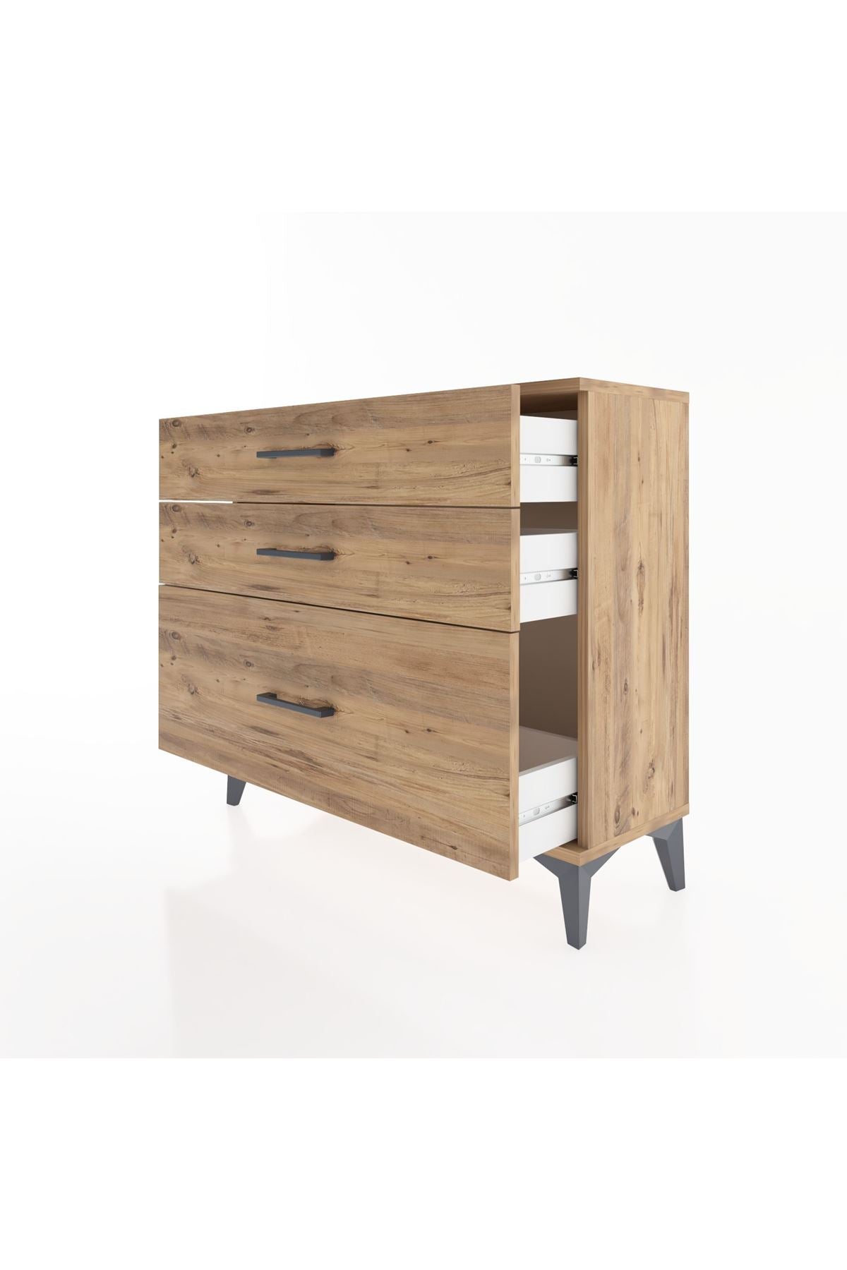 Arges Şifonyer 3 Çekmeceli 88x30x80 Çam-Çam