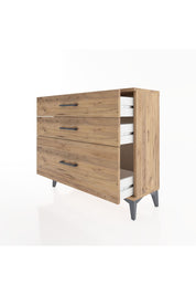 Arges Şifonyer 3 Çekmeceli 88x30x80 Çam-Çam