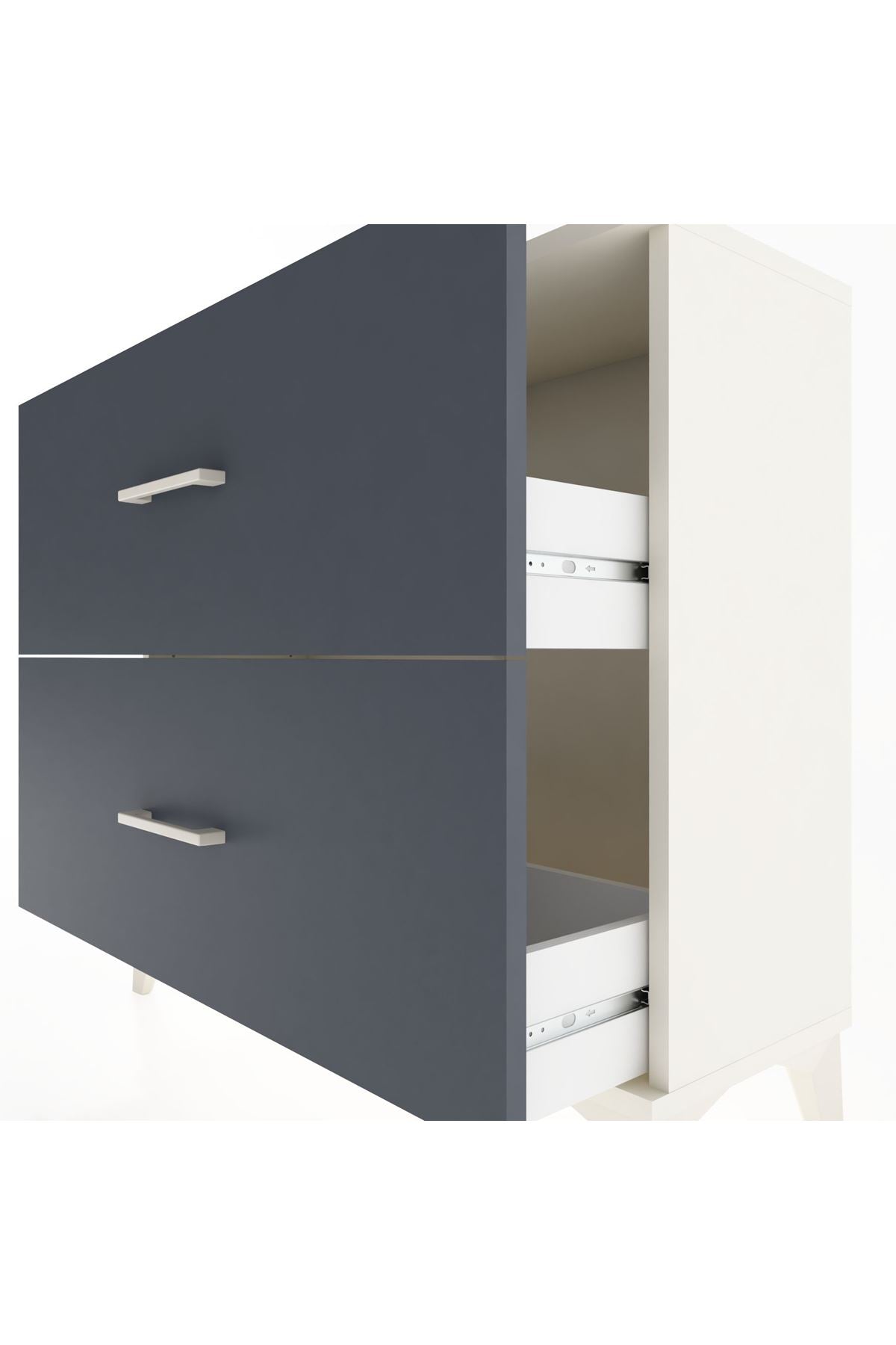 Arges Şifonyer 2 Çekmeceli 88x30x80 Aytaşı-Antrasit