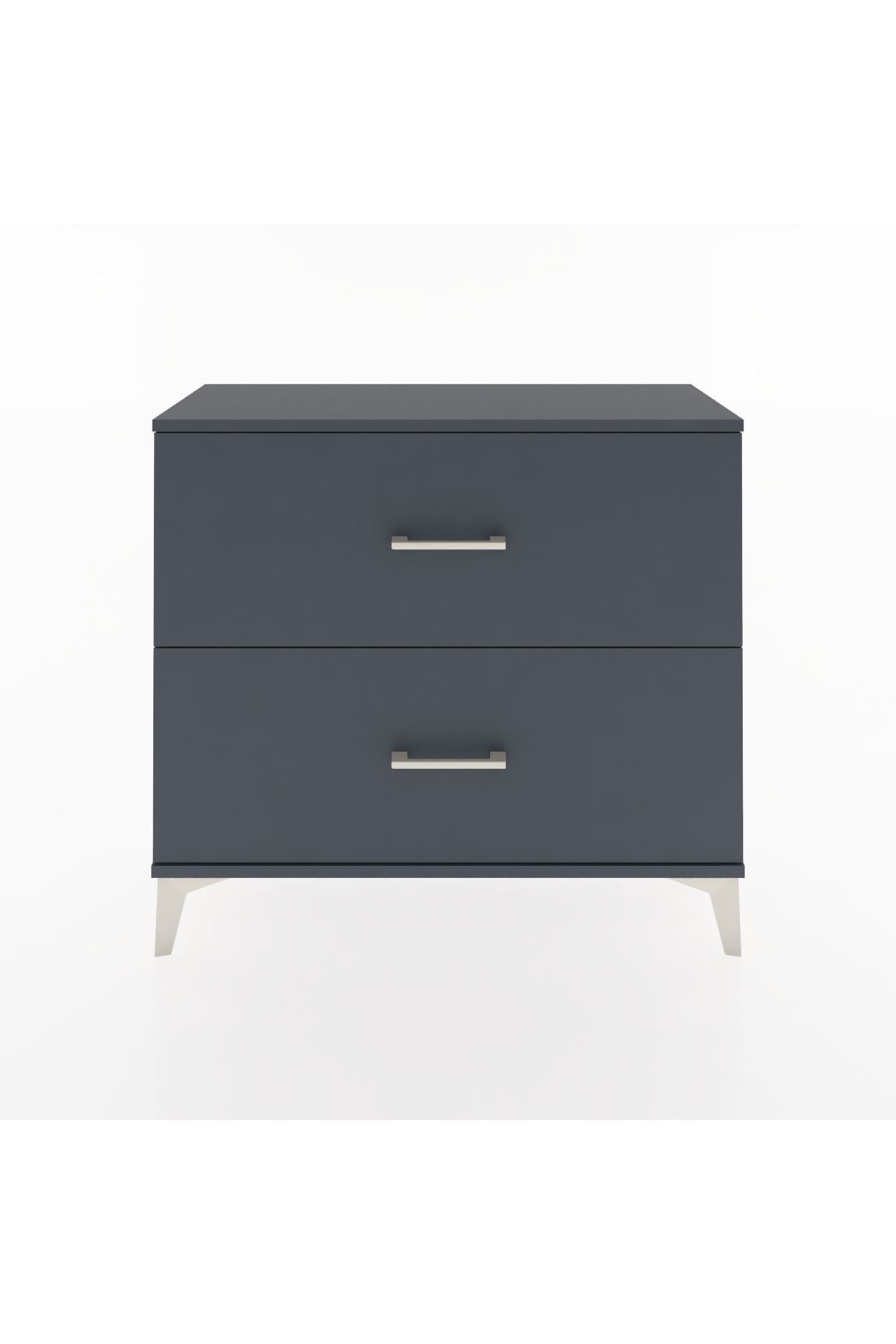 Arges Şifonyer 2 Çekmeceli 88x30x80 Antrasit-Antrasit