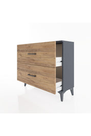 Arges Şifonyer 2 Çekmeceli 88x30x80 Antrasit-Çam