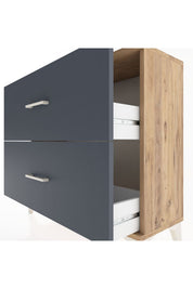 Arges Şifonyer 2 Çekmeceli 88x30x80 Çam-Antrasit
