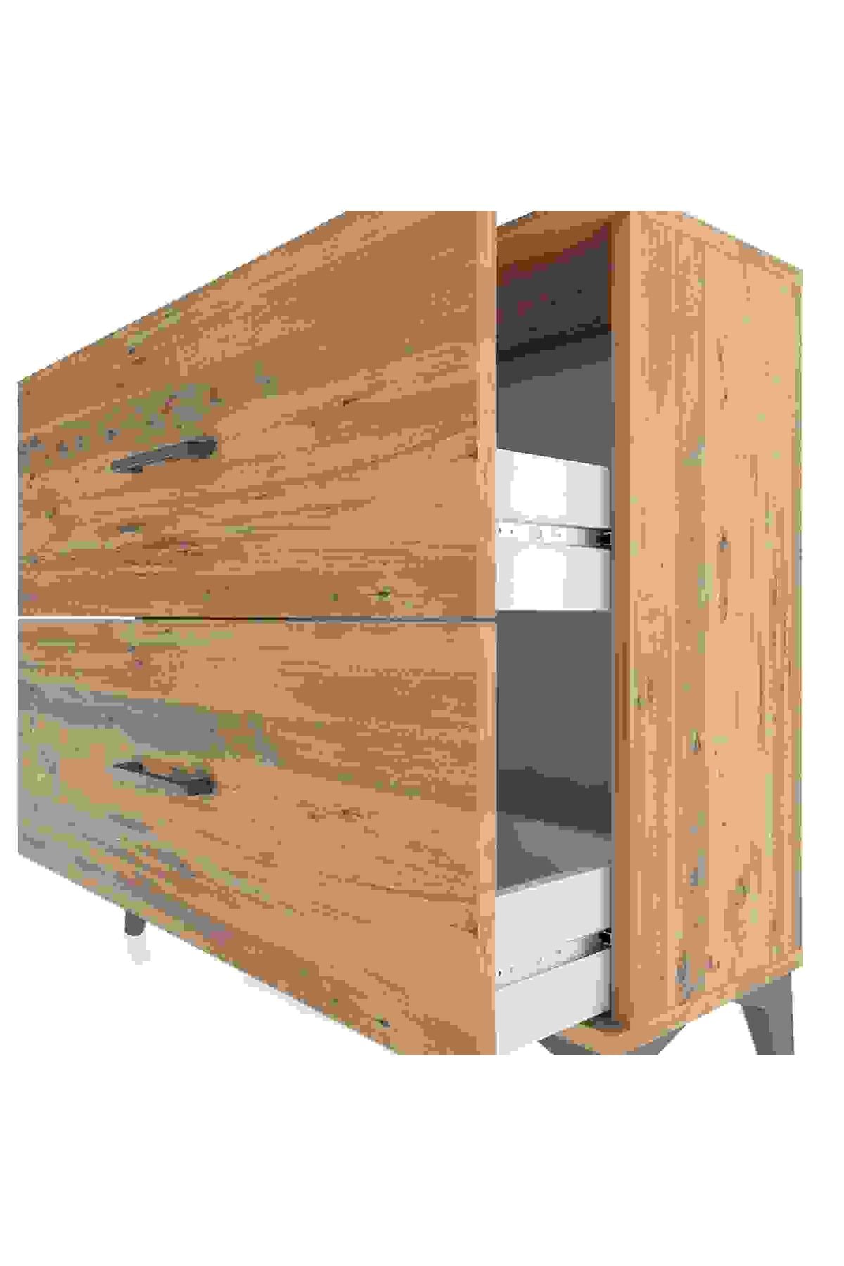 Arges Şifonyer 2 Çekmeceli 88x30x80 Çam-Çam