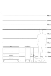 Arges Şifonyer 3 Çekmeceli 88x30x80 Aytaşı-Antrasit