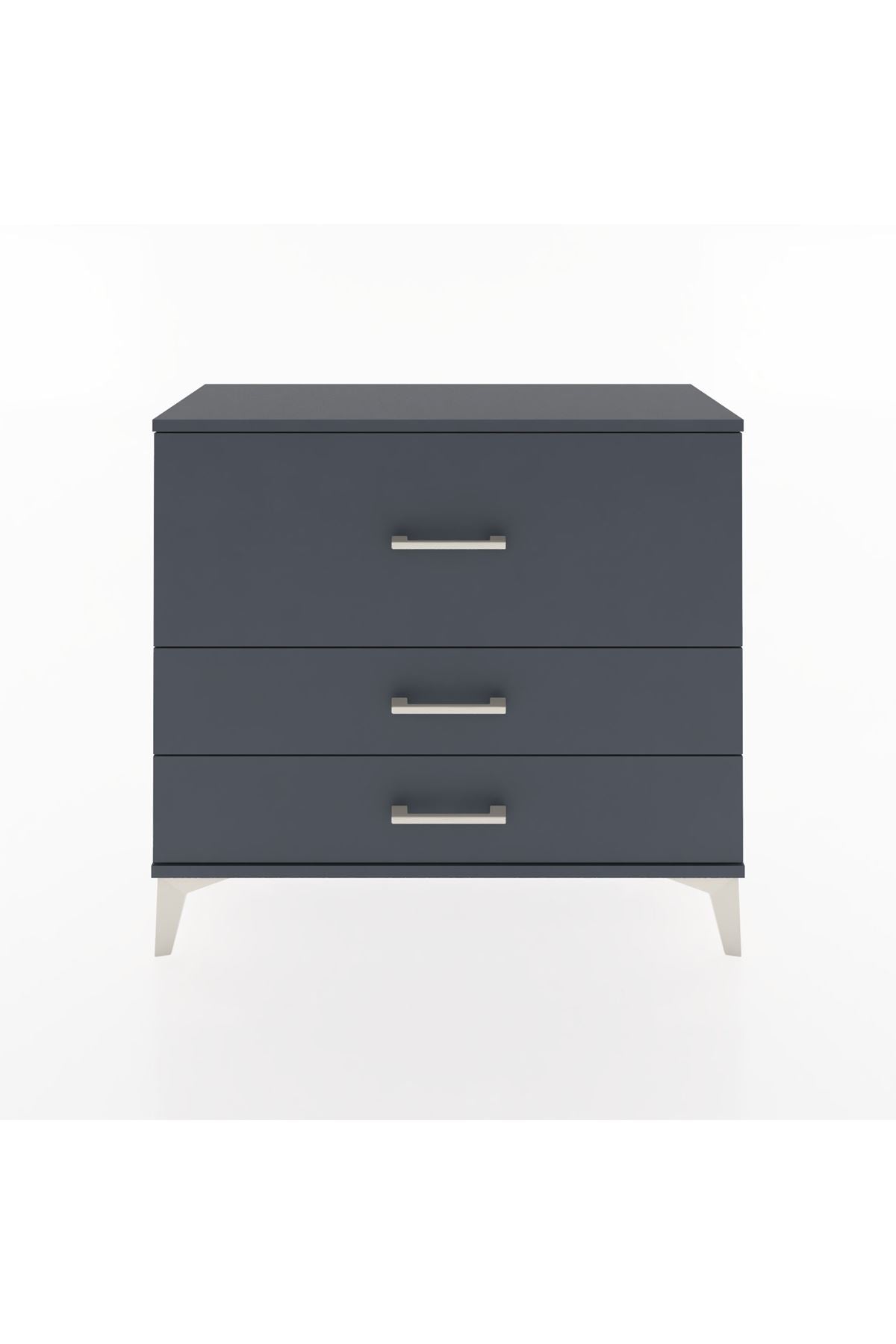 Arges Şifonyer 3 Çekmeceli 88x30x80 Antrasit-Antrasit