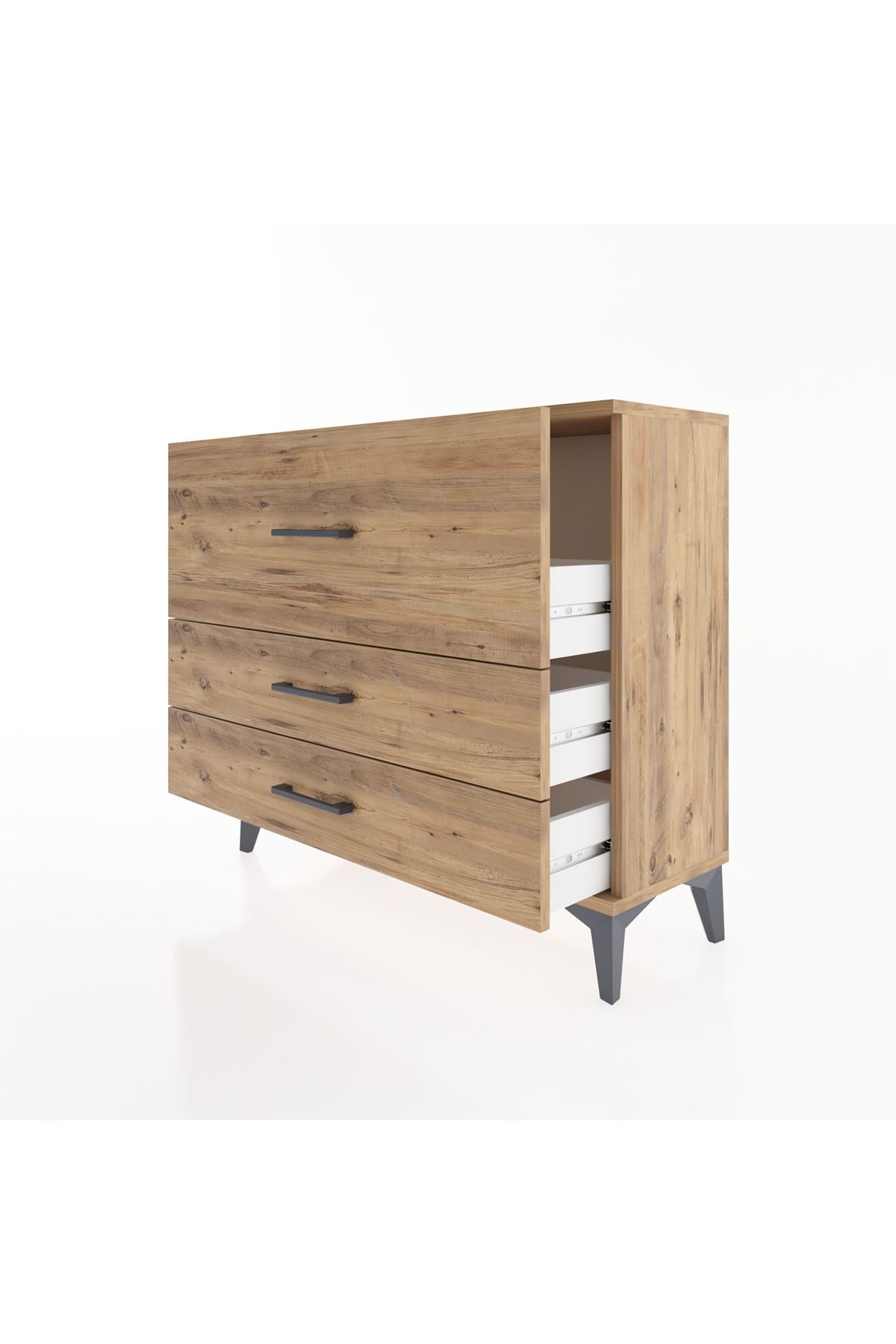 Arges Şifonyer 3 Çekmeceli 88x30x80 Çam-Çam