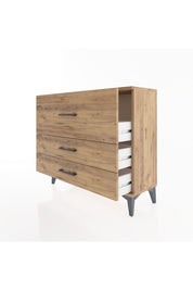 Arges Şifonyer 3 Çekmeceli 88x30x80 Çam-Çam