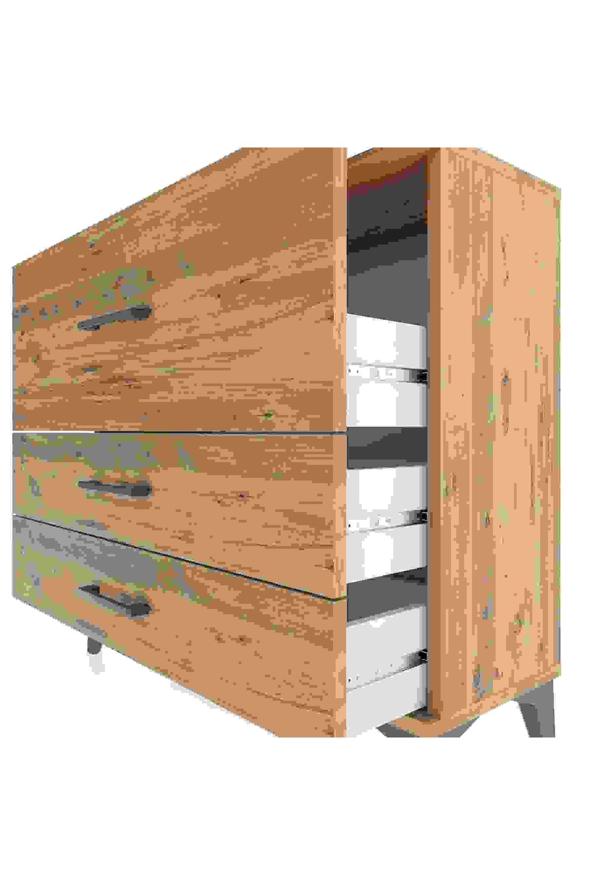 Arges Şifonyer 3 Çekmeceli 88x30x80 Çam-Çam