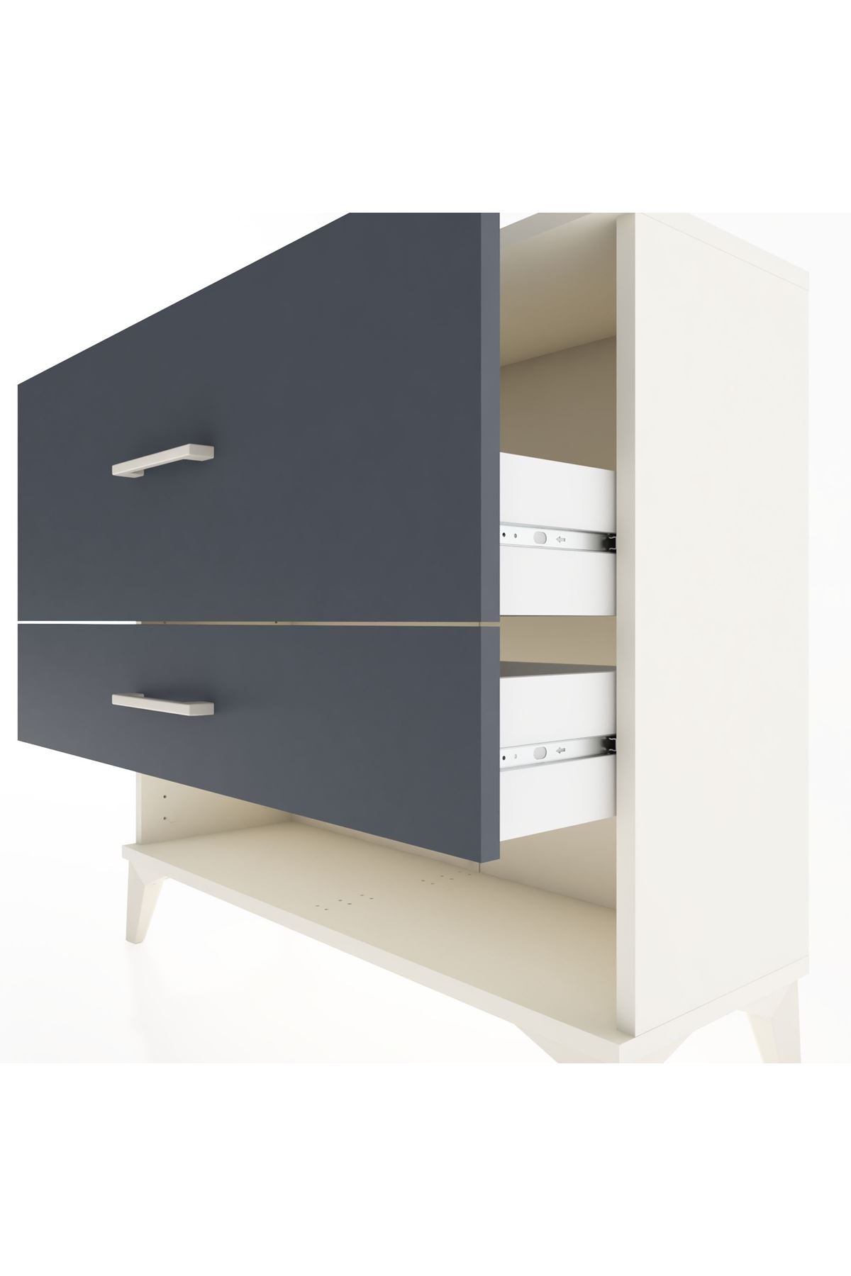 Arges Şifonyer 2 Çekmeceli 88x30x80 Aytaşı-Antrasit