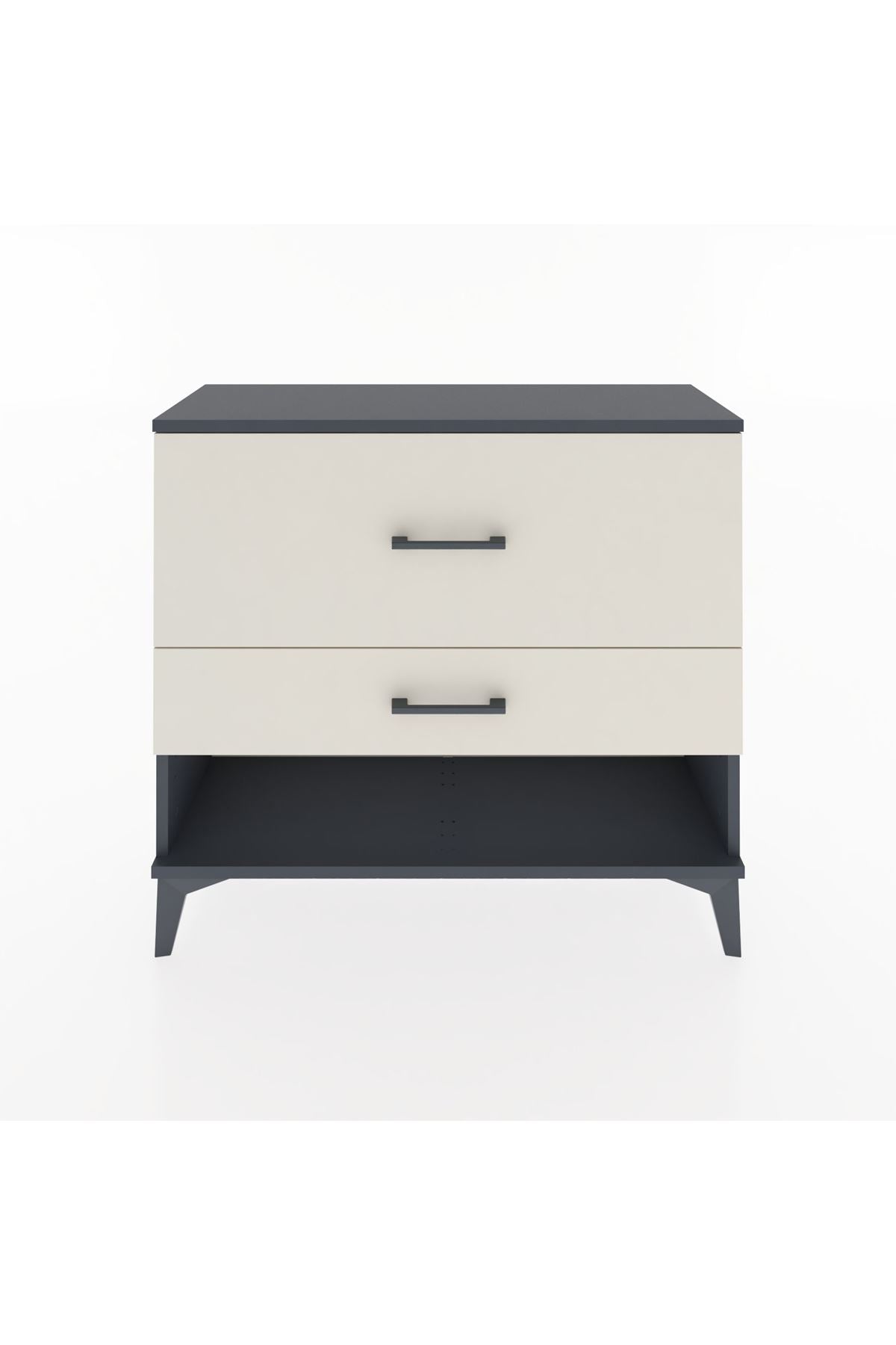 Arges Şifonyer 2 Çekmeceli 88x30x80 Antrasit-Aytaşı