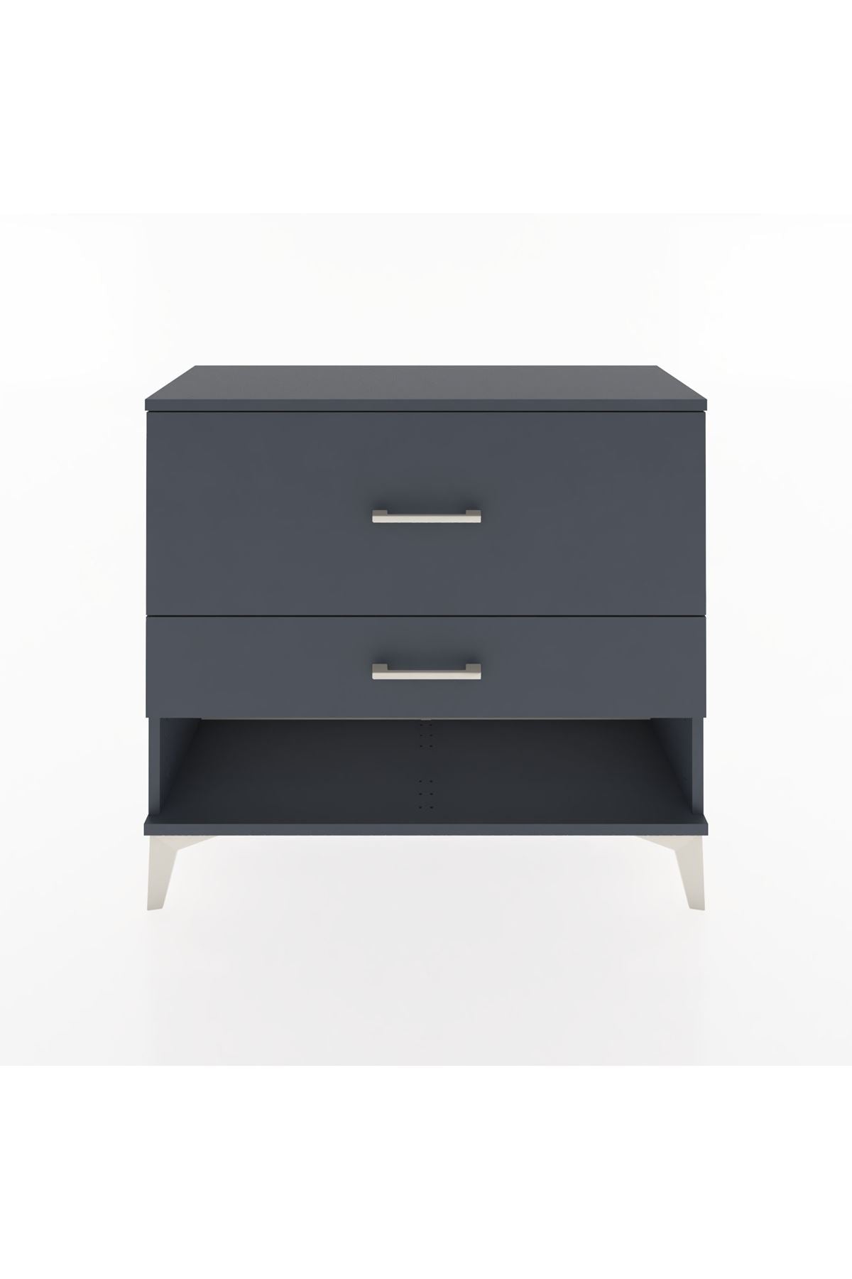 Arges Şifonyer 2 Çekmeceli 88x30x80 Antrasit-Antrasit