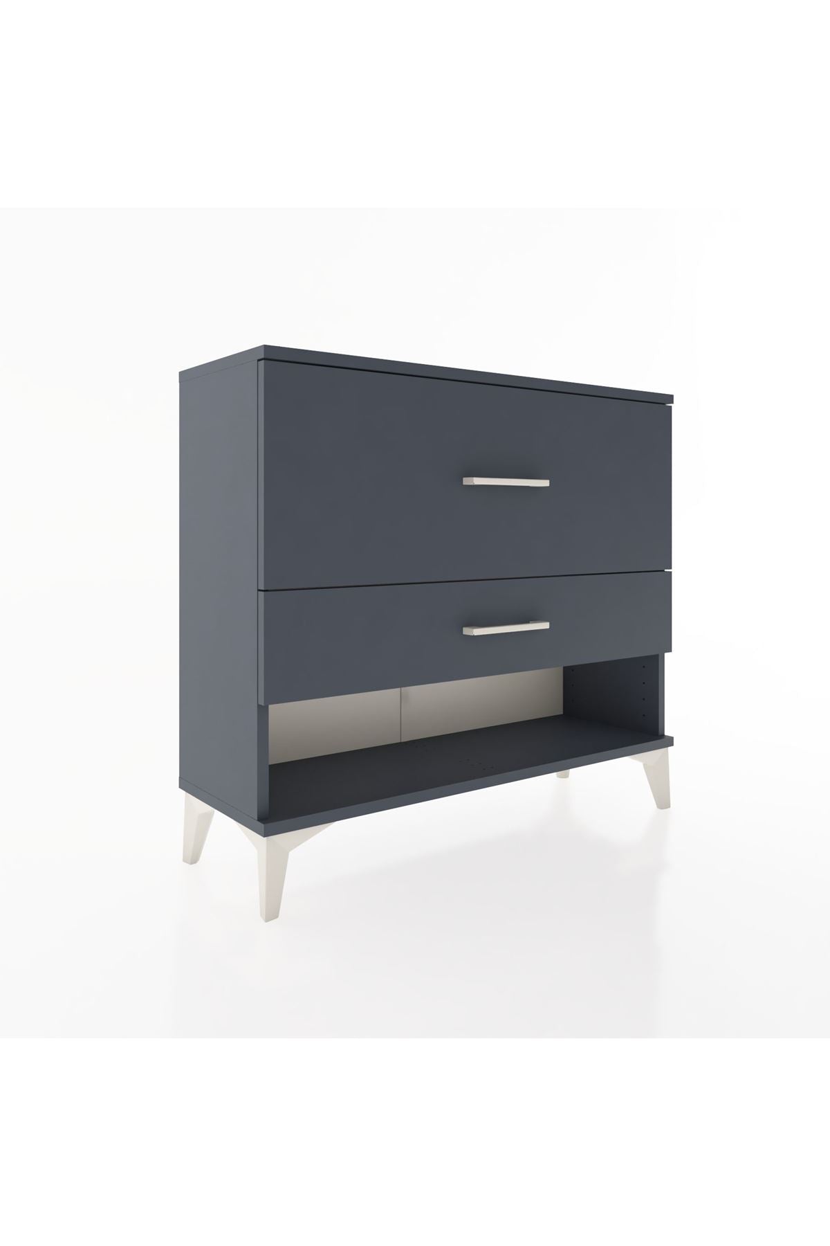 Arges Şifonyer 2 Çekmeceli 88x30x80 Antrasit-Antrasit