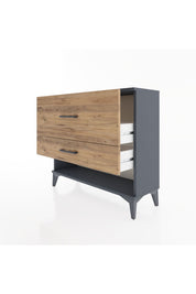 Arges Şifonyer 2 Çekmeceli 88x30x80 Antrasit-Çam