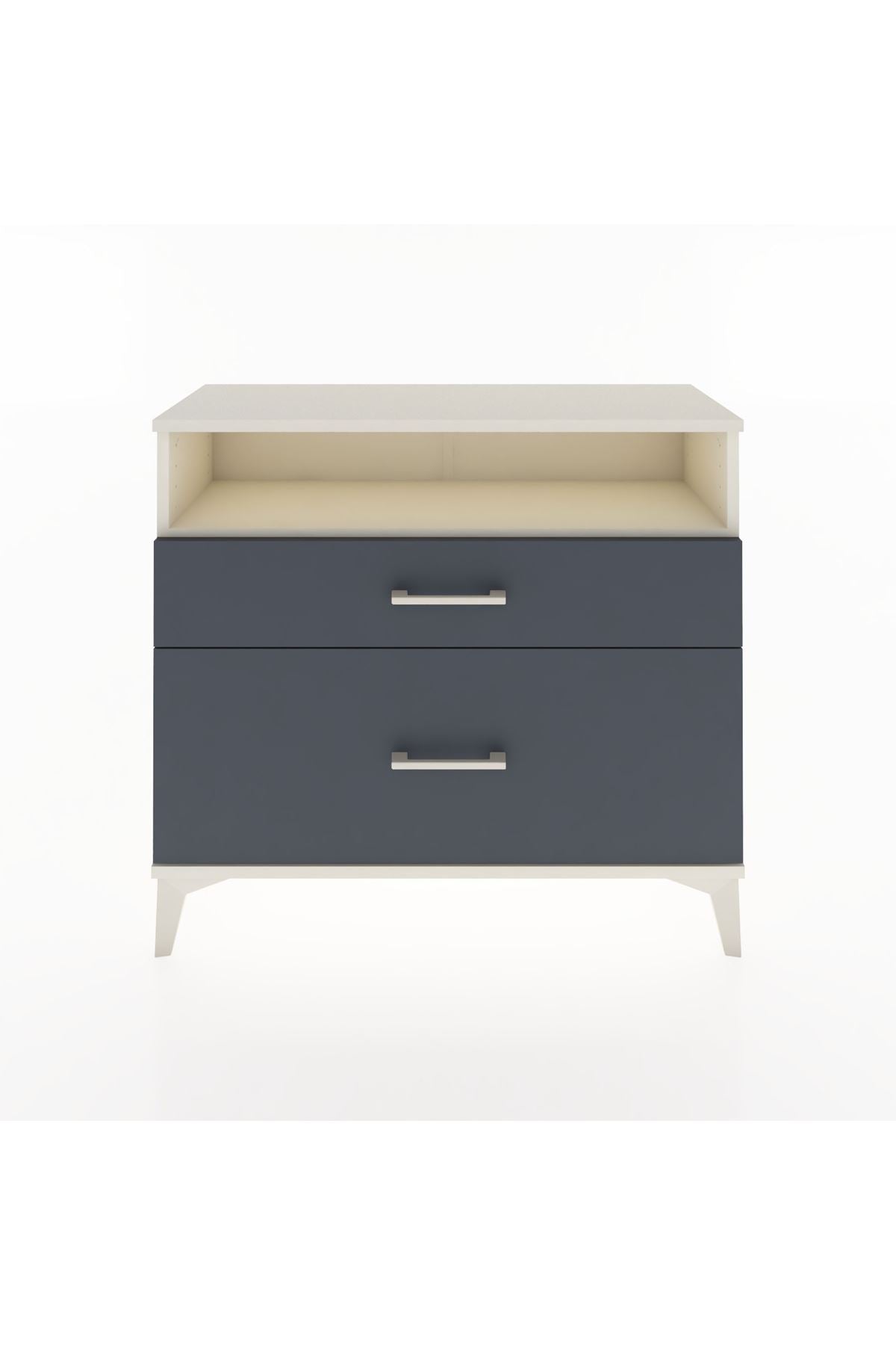 Arges Şifonyer Tek Raflı 2 Çekmeceli 88x30x80 Aytaşı-Antrasit