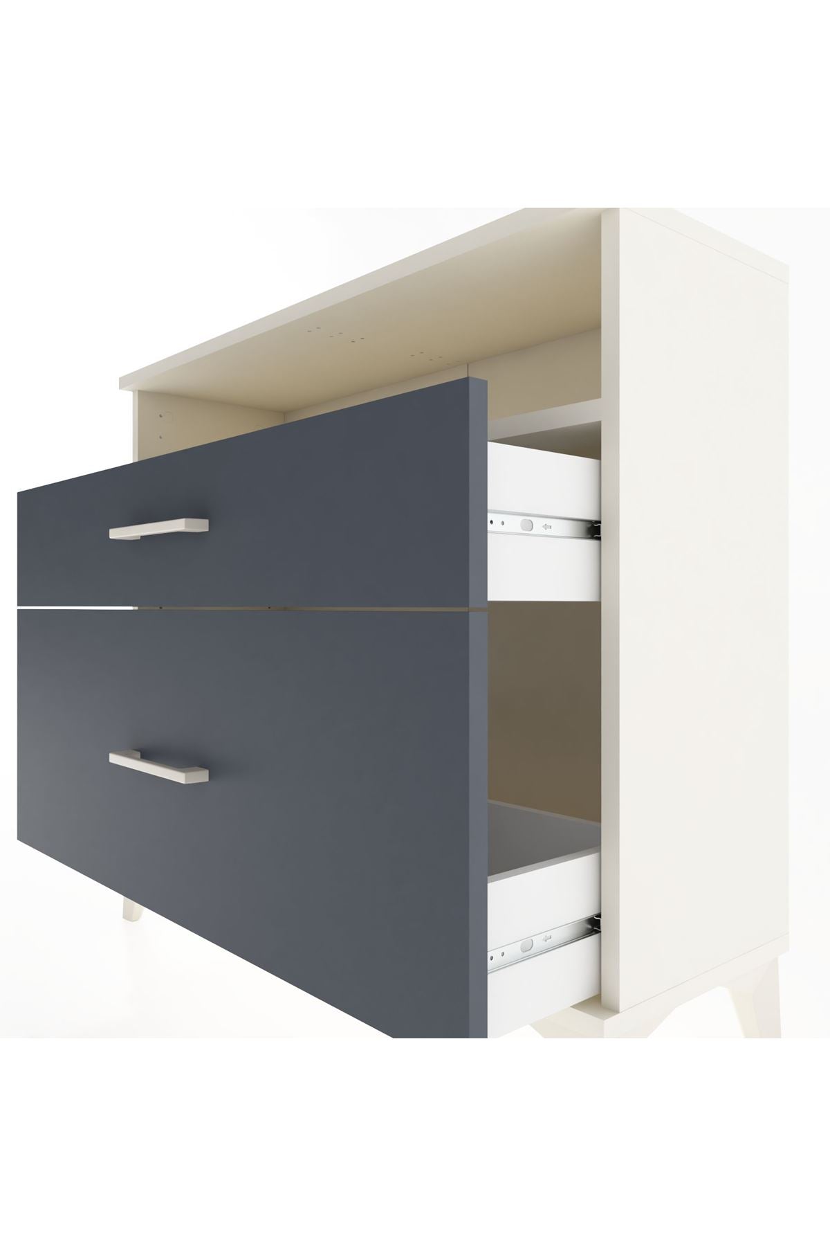 Arges Şifonyer Tek Raflı 2 Çekmeceli 88x30x80 Aytaşı-Antrasit