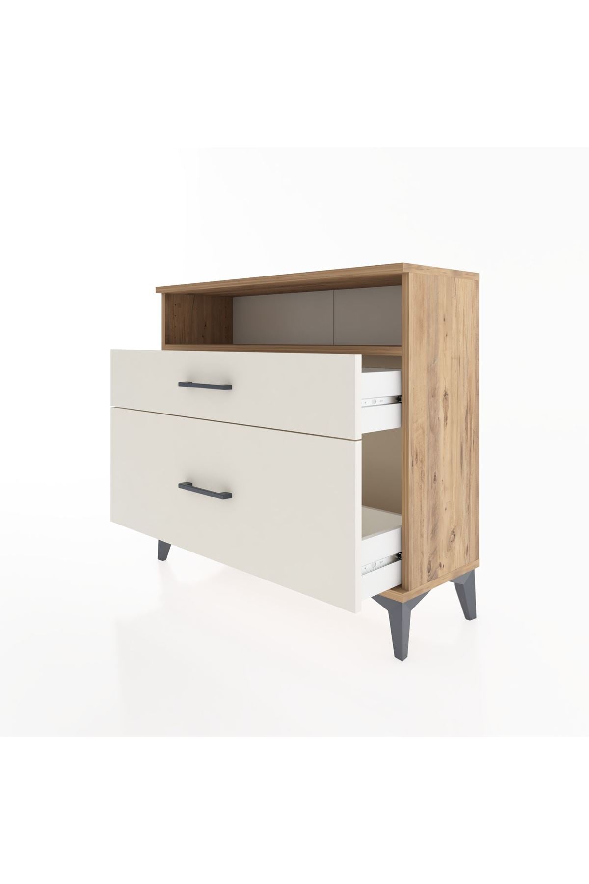 Arges Şifonyer Tek Raflı 2 Çekmeceli 88x30x80 Çam-Aytaşı