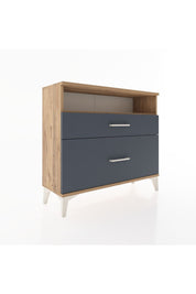 Arges Şifonyer Tek Raflı 2 Çekmeceli 88x30x80 Çam-Antrasit