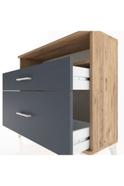 Arges Şifonyer Tek Raflı 2 Çekmeceli 88x30x80 Çam-Antrasit