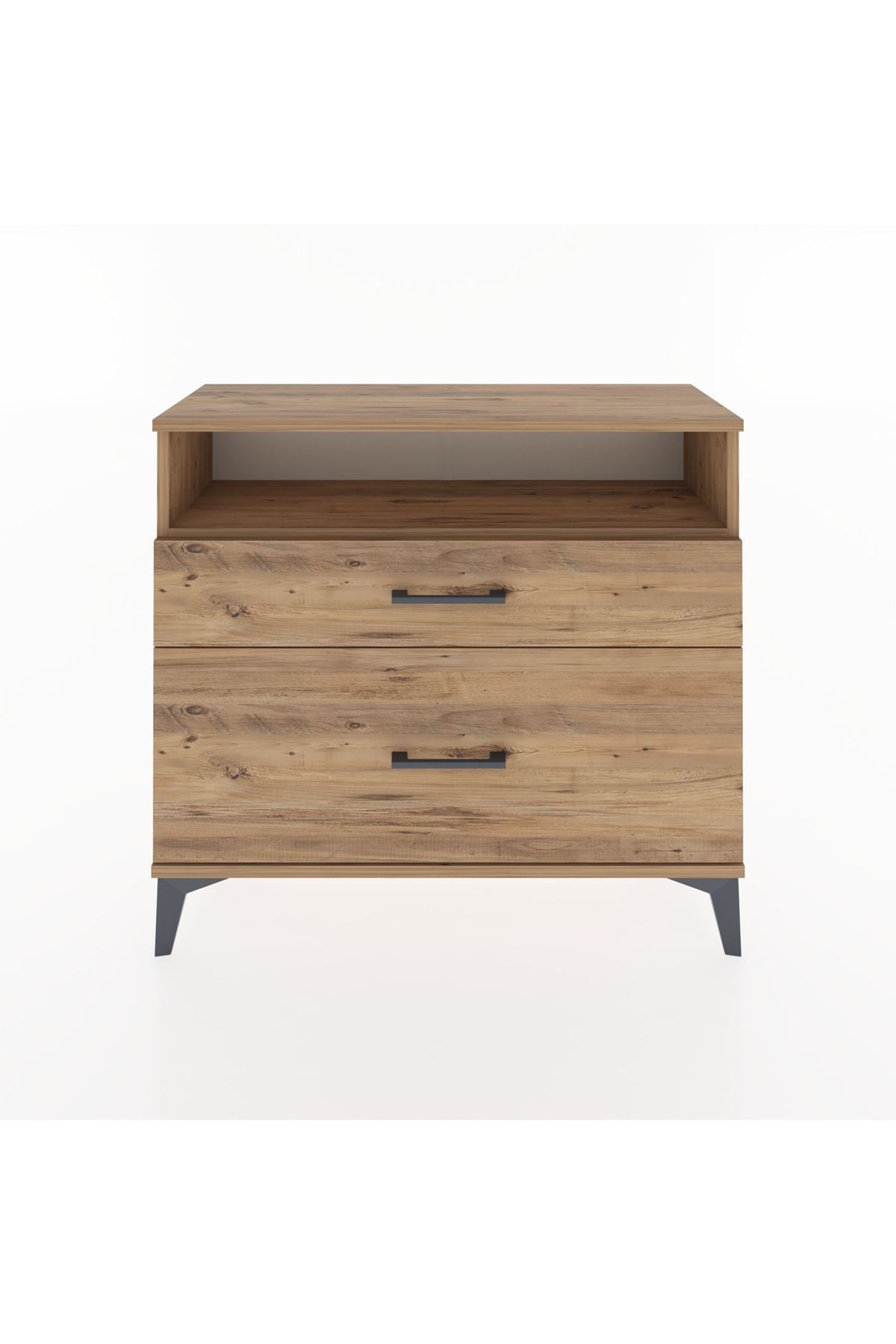 Arges Şifonyer Tek Raflı 2 Çekmeceli 88x30x80 Çam-Çam