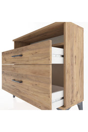 Arges Şifonyer Tek Raflı 2 Çekmeceli 88x30x80 Çam-Çam