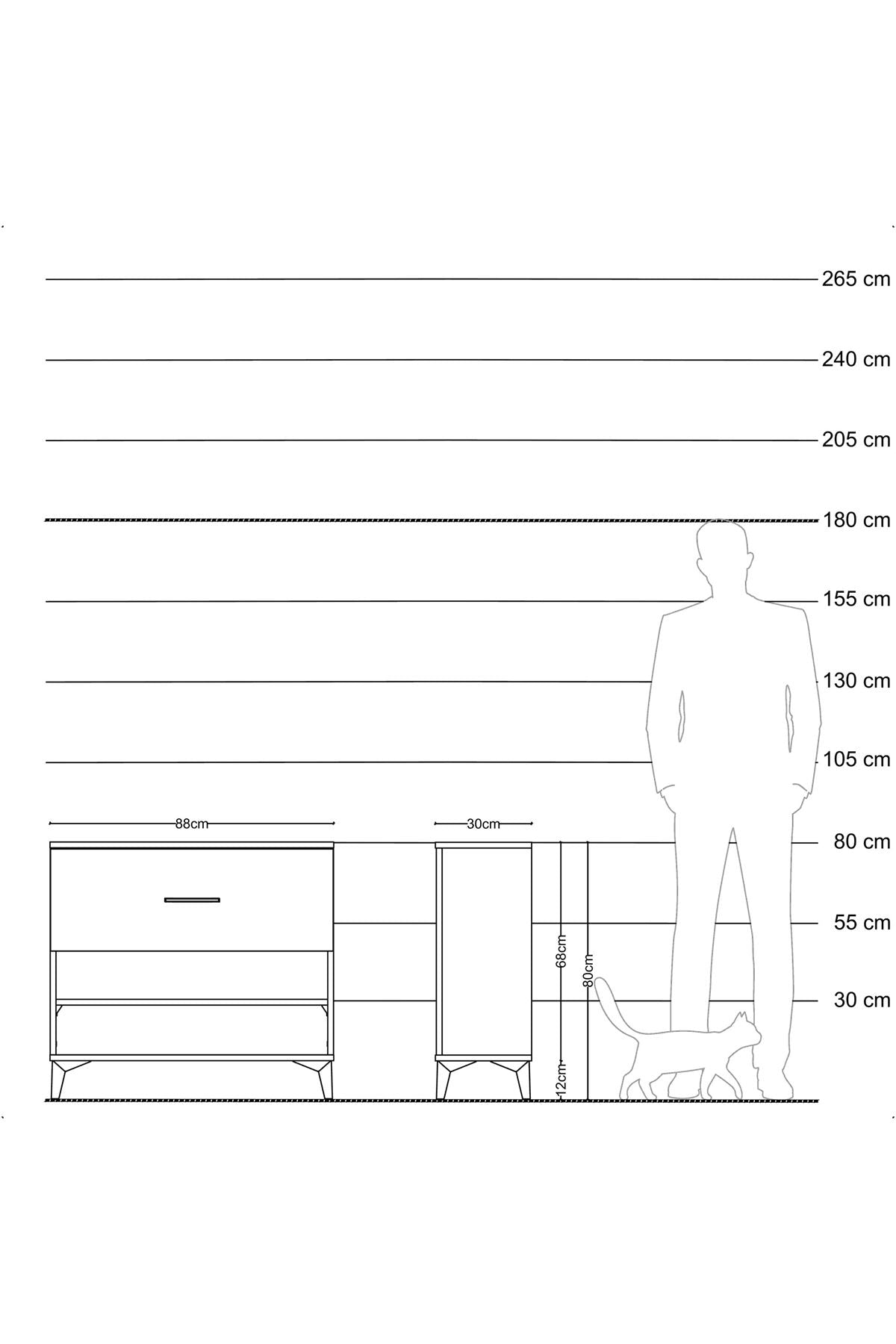 Arges Şifonyer Tek Raflı Tek Çekmeceli 88x30x80 Aytaşı-Aytaşı