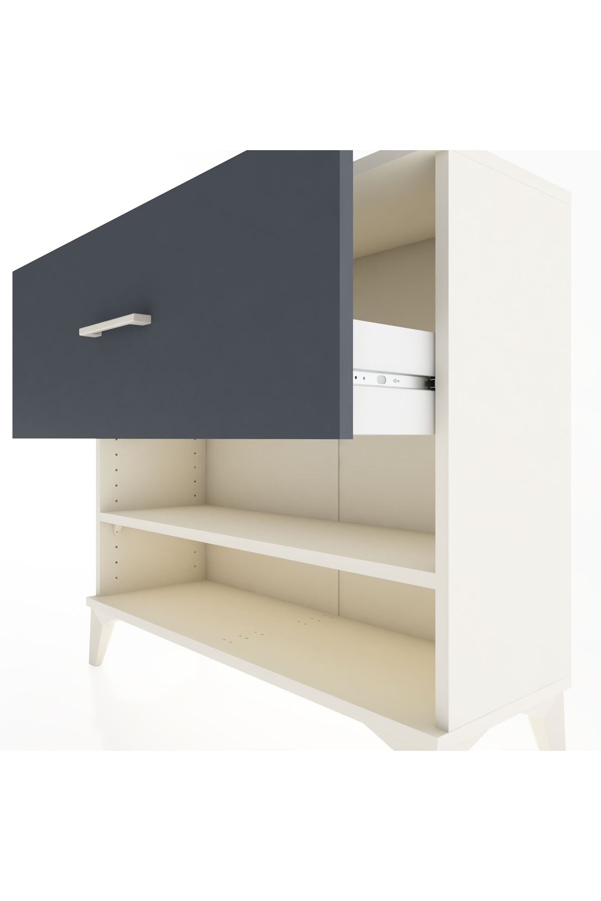 Arges Şifonyer Tek Raflı Tek Çekmeceli 88x30x80 Aytaşı-Antrasit