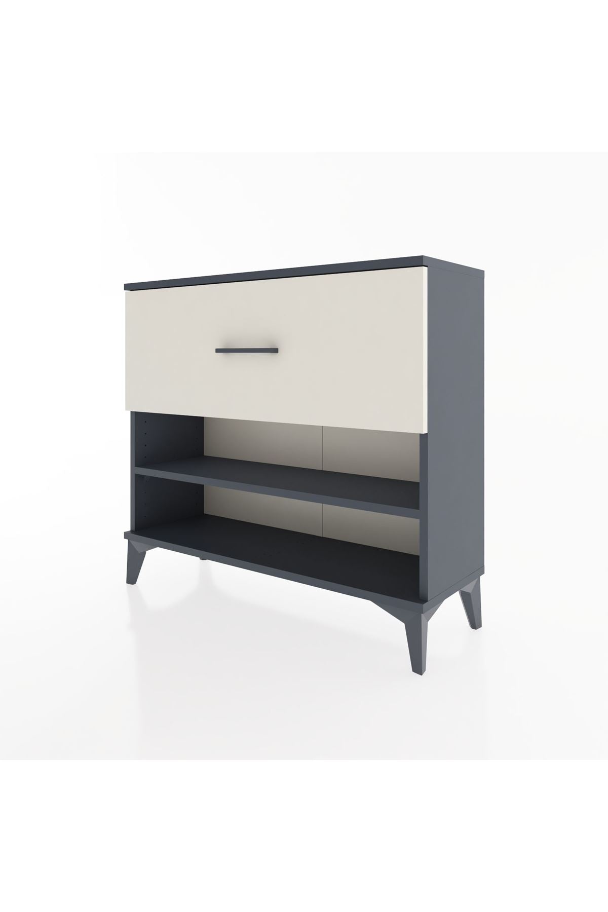 Arges Şifonyer Tek Raflı Tek Çekmeceli 88x30x80 Antrasit-Aytaşı