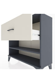 Arges Şifonyer Tek Raflı Tek Çekmeceli 88x30x80 Antrasit-Aytaşı