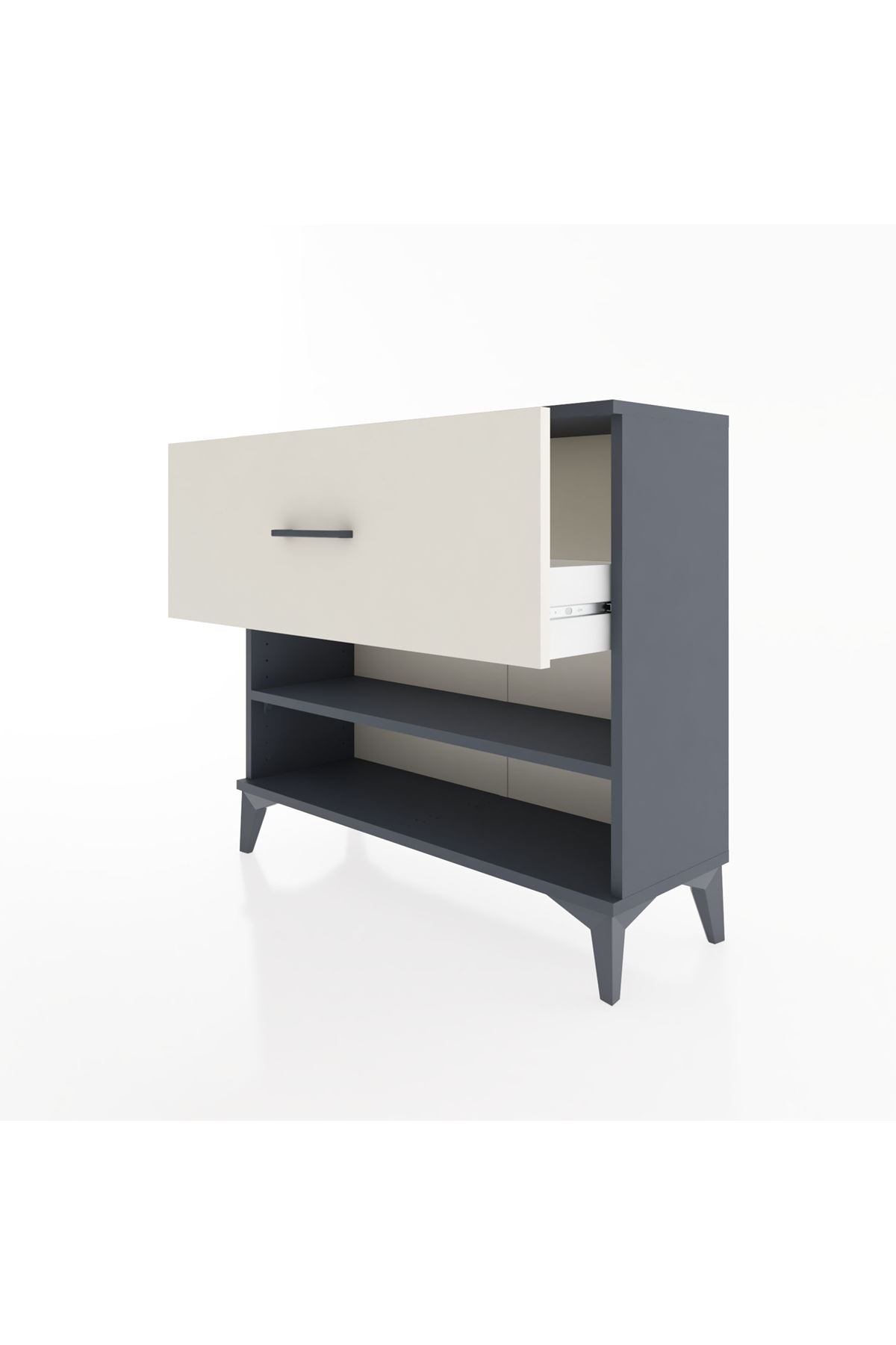 Arges Şifonyer Tek Raflı Tek Çekmeceli 88x30x80 Antrasit-Aytaşı