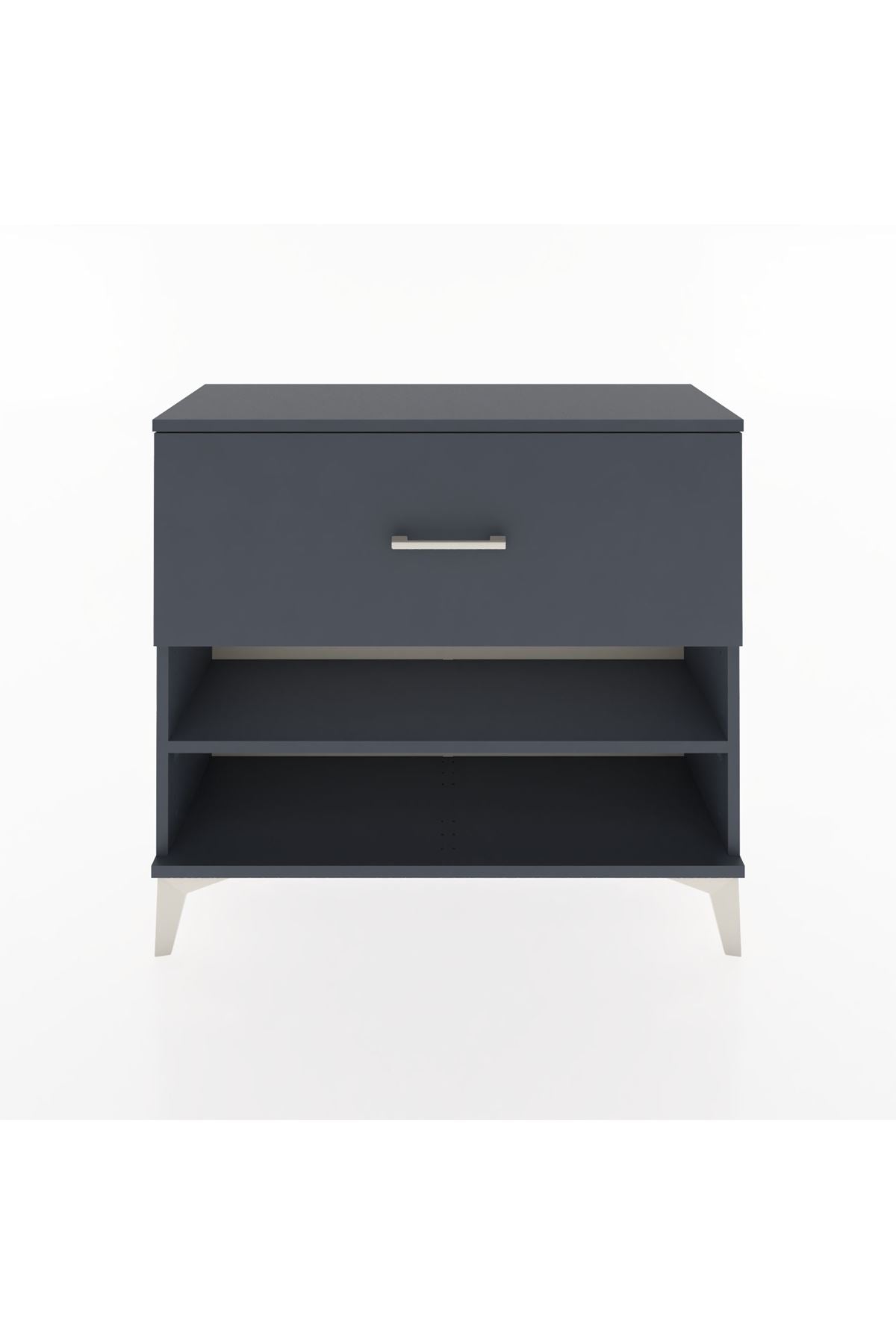 Arges Şifonyer Tek Raflı Tek Çekmeceli 88x30x80 Antrasit-Antrasit