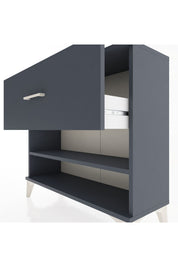 Arges Şifonyer Tek Raflı Tek Çekmeceli 88x30x80 Antrasit-Antrasit