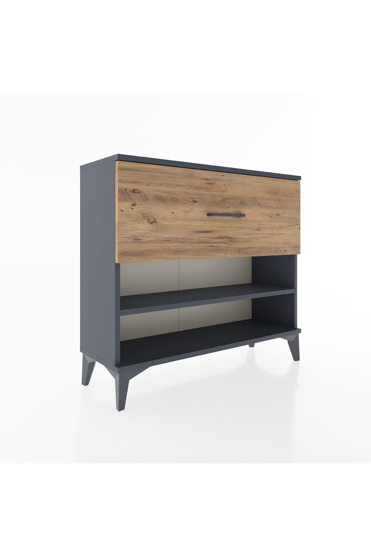 Arges Şifonyer Tek Raflı Tek Çekmeceli 88x30x80 Antrasit-Çam