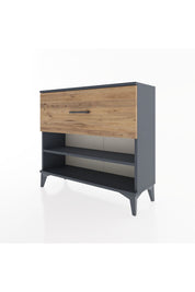 Arges Şifonyer Tek Raflı Tek Çekmeceli 88x30x80 Antrasit-Çam