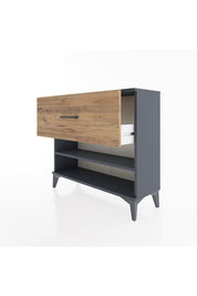 Arges Şifonyer Tek Raflı Tek Çekmeceli 88x30x80 Antrasit-Çam