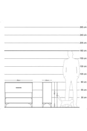 Arges Şifonyer Tek Raflı Tek Çekmeceli 88x30x80 Çam-Antrasit