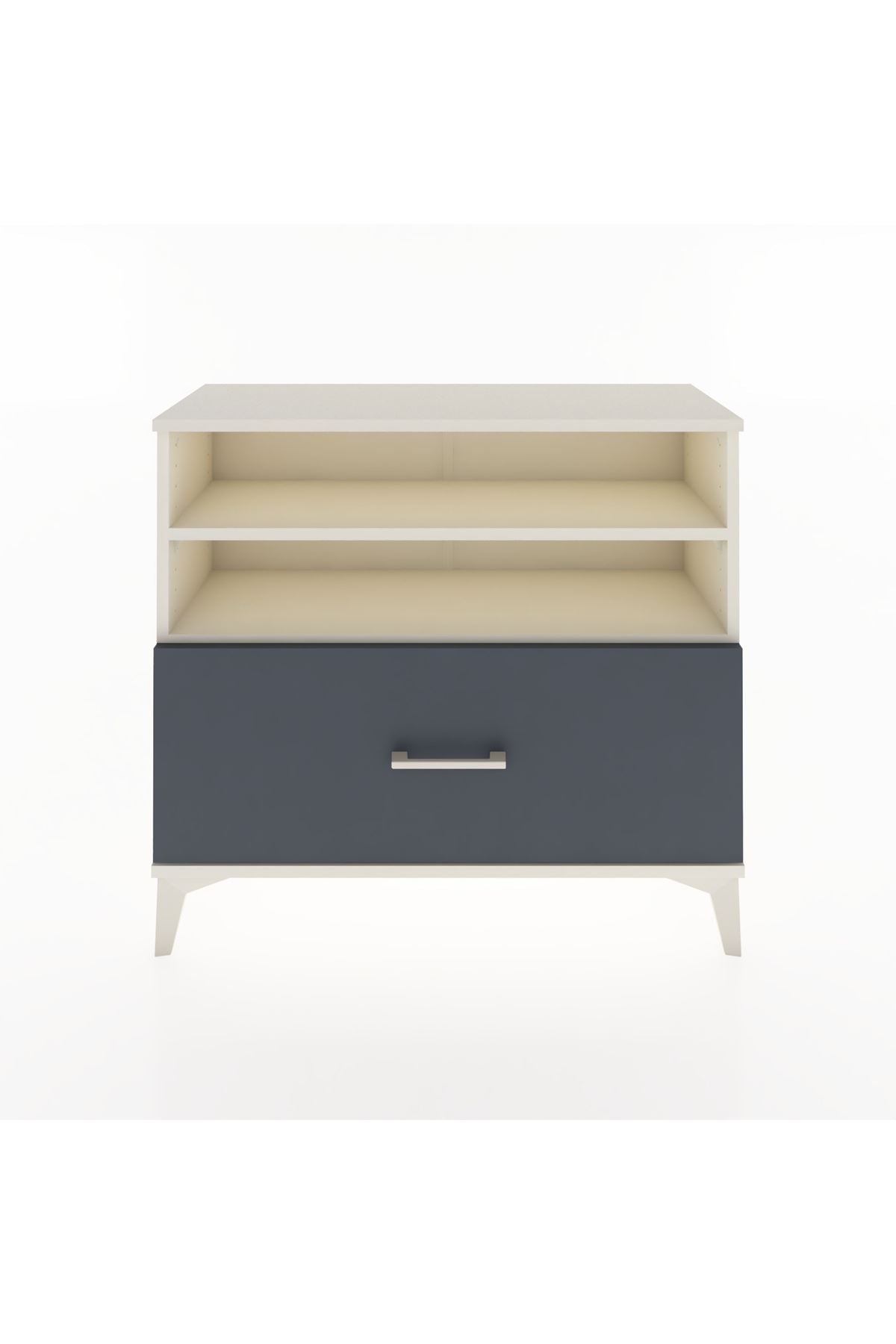 Arges Şifonyer 2 Raflı Tek Çekmeceli 88x30x80 Aytaşı-Antrasit