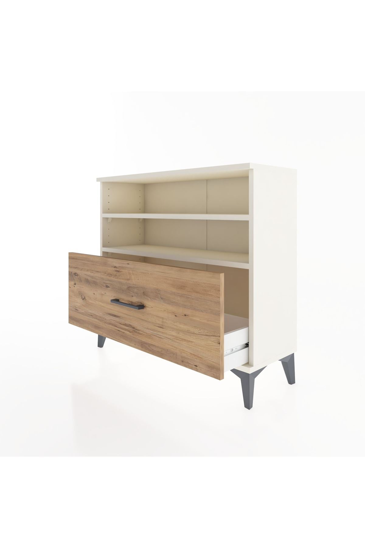 Arges Şifonyer 2 Raflı Tek Çekmeceli 88x30x80 Aytaşı-Çam