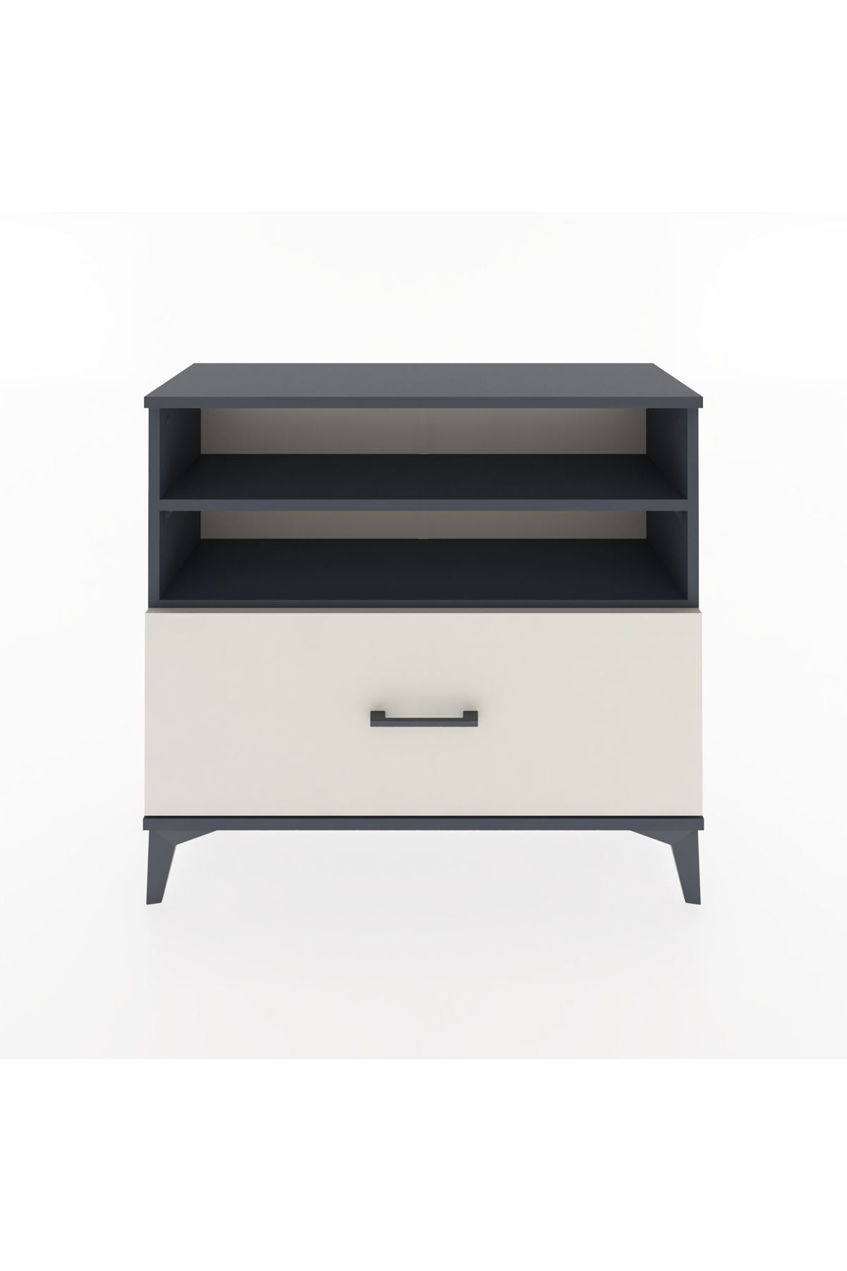 Arges Şifonyer 2 Raflı Tek Çekmeceli 88x30x80 Antrasit-Aytaşı