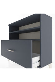 Arges Şifonyer 2 Raflı Tek Çekmeceli 88x30x80 Antrasit-Antrasit