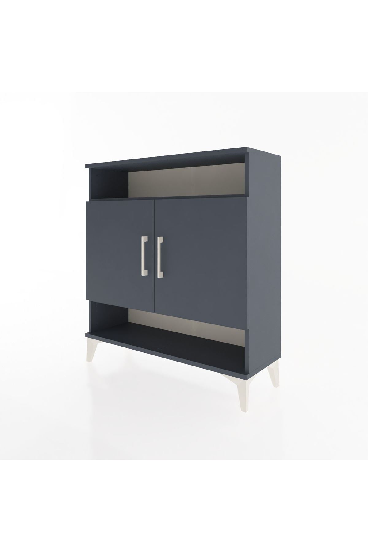 Arges Şifonyer 3 Raflı 2 Kapaklı 88x30x96 Antrasit-Antrasit