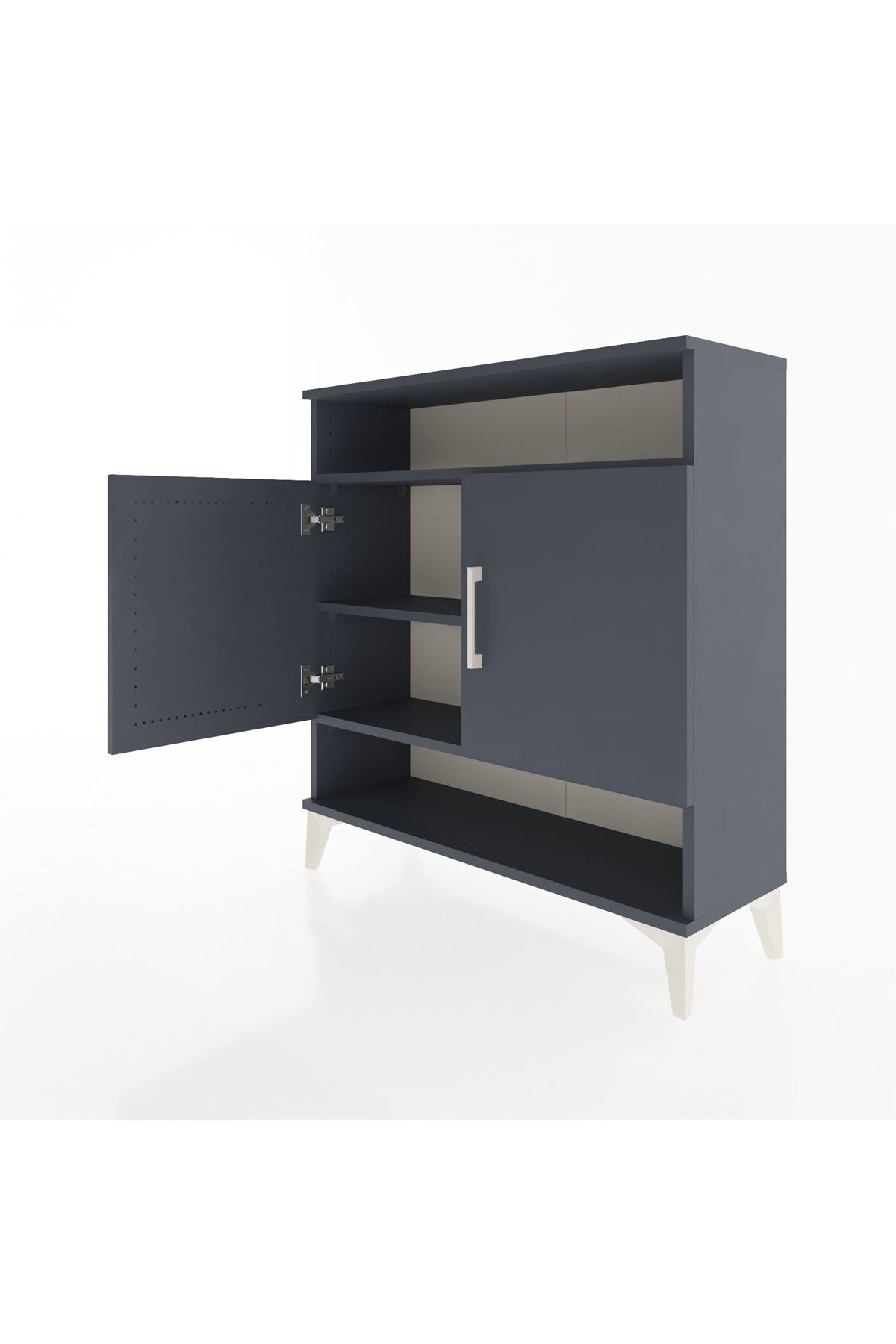 Arges Şifonyer 3 Raflı 2 Kapaklı 88x30x96 Antrasit-Antrasit