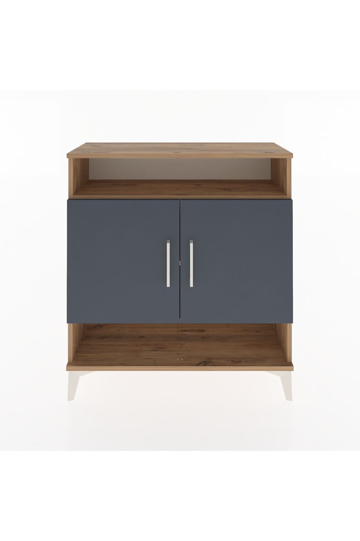 Arges Şifonyer 3 Raflı 2 Kapaklı 88x30x96 Çam-Antrasit