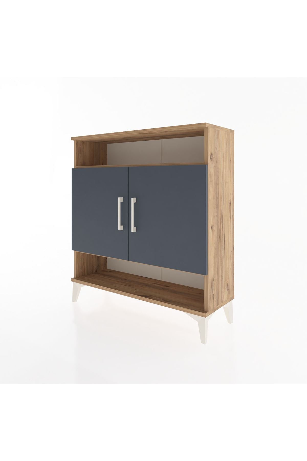 Arges Şifonyer 3 Raflı 2 Kapaklı 88x30x96 Çam-Antrasit