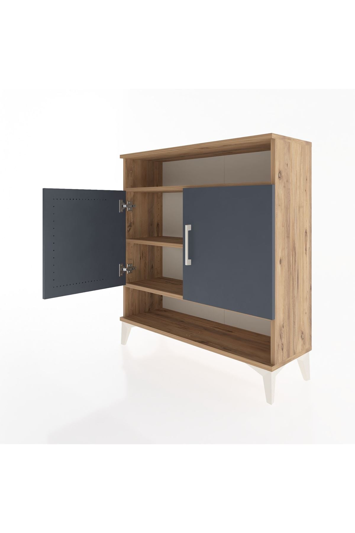 Arges Şifonyer 3 Raflı 2 Kapaklı 88x30x96 Çam-Antrasit