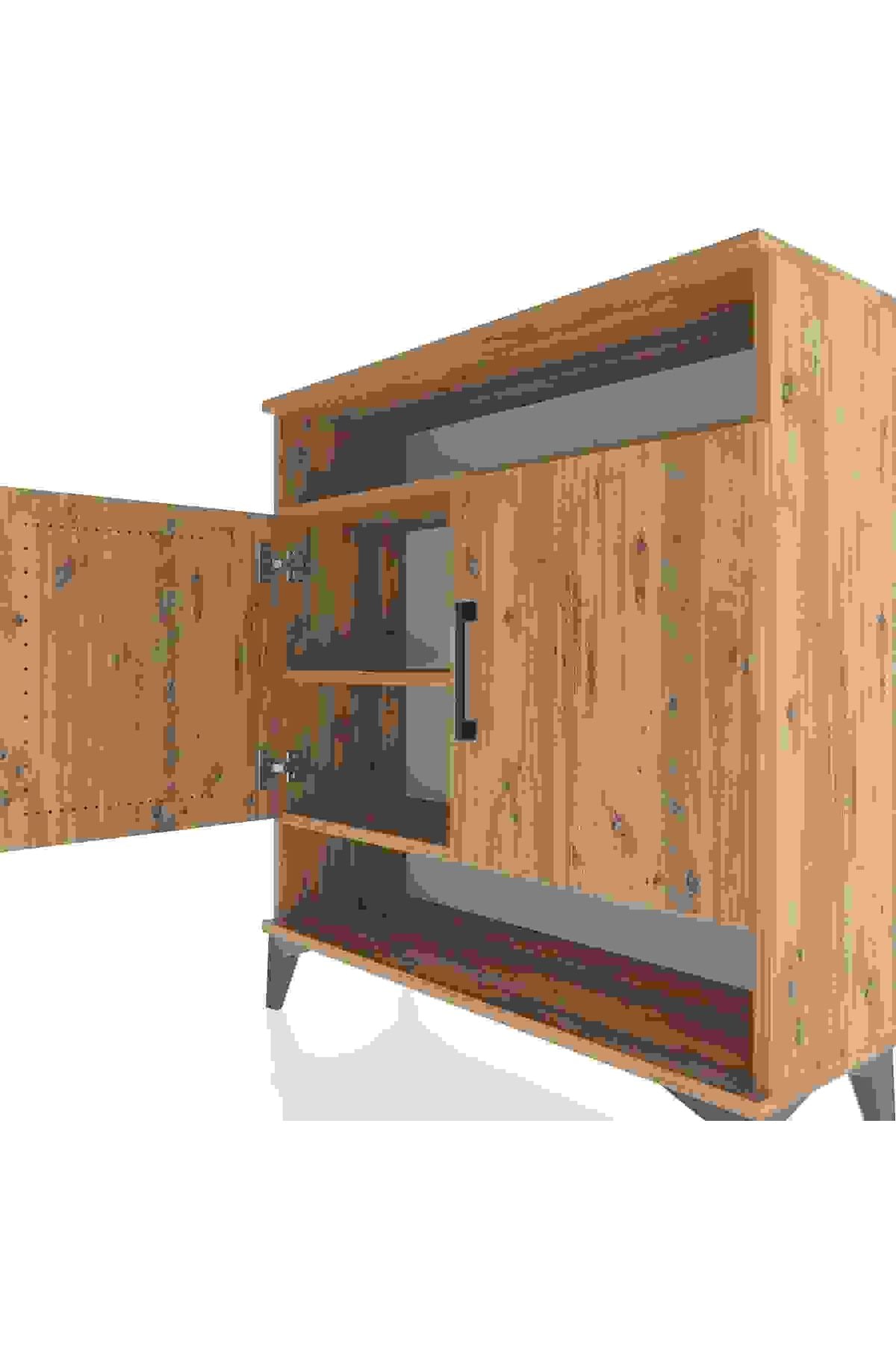 Arges Şifonyer 3 Raflı 2 Kapaklı 88x30x96 Çam-Çam