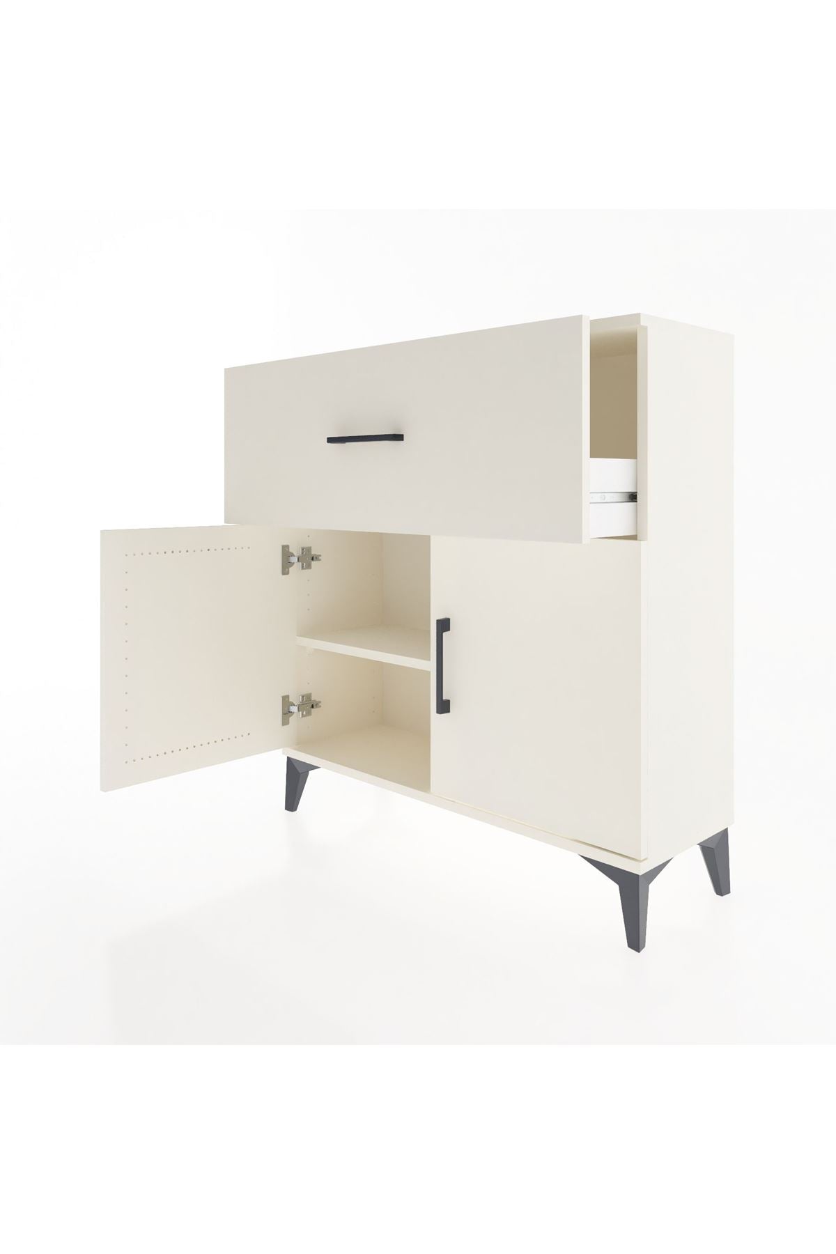 Arges Şifonyer Tek Raflı Tek Çekmeceli 2 Kapaklı 88x30x96 Aytaşı-Aytaşı