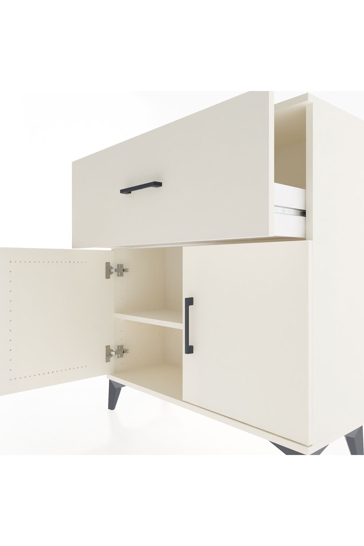 Arges Şifonyer Tek Raflı Tek Çekmeceli 2 Kapaklı 88x30x96 Aytaşı-Aytaşı