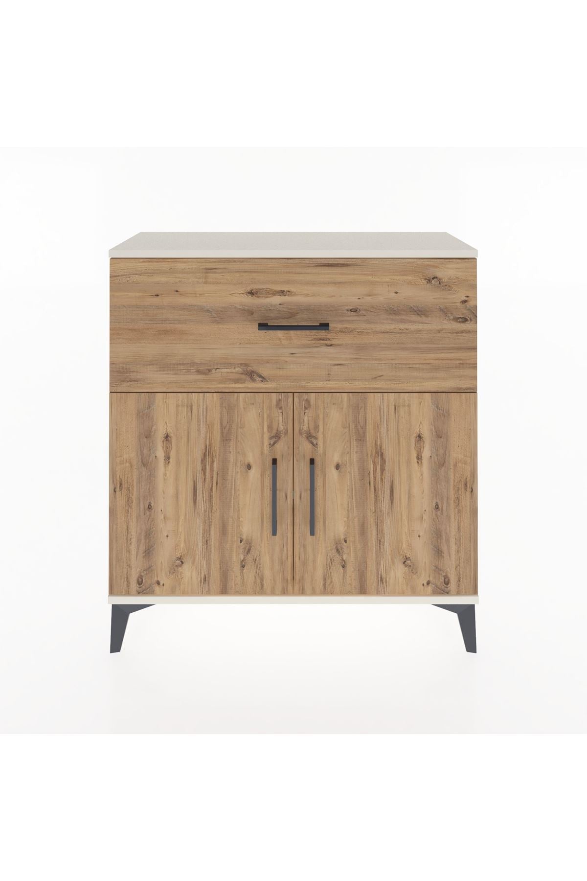 Arges Şifonyer Tek Raflı Tek Çekmeceli 2 Kapaklı 88x30x96 Aytaşı-Çam