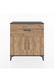 Arges Şifonyer Tek Raflı Tek Çekmeceli 2 Kapaklı 88x30x96 Antrasit-Çam