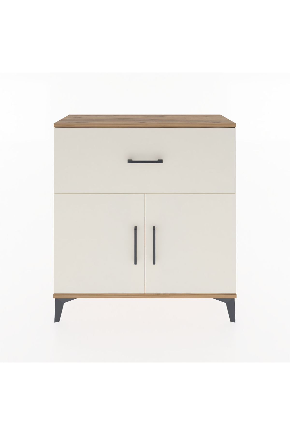 Arges Şifonyer Tek Raflı Tek Çekmeceli 2 Kapaklı 88x30x96 Çam-Aytaşı